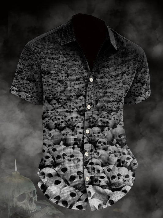 Men's Vintage Skull Print Shirt