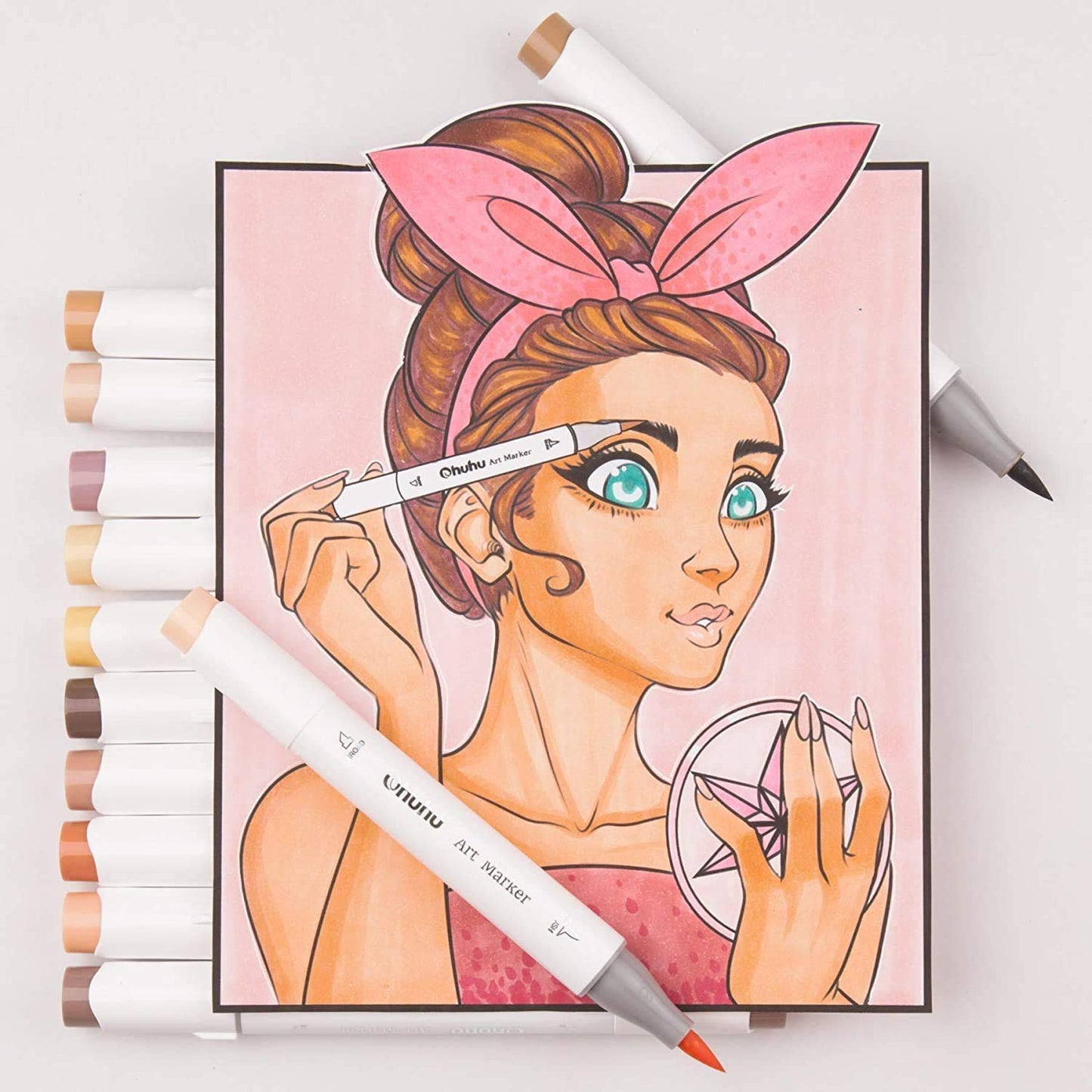 Ohuhu Honolulu 36 Skin Tone Colors Dual Tips Portrait Alcohol Art Markers