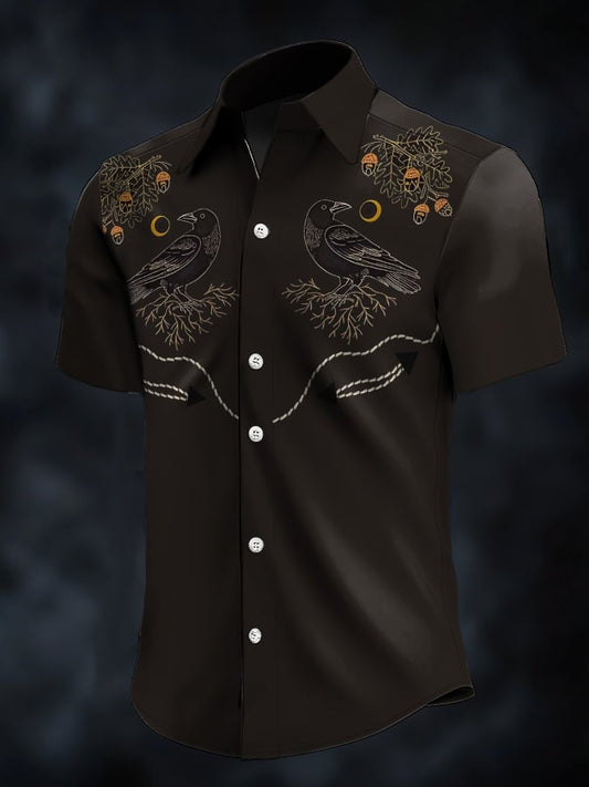 ⚡⚡Buy 2 Get 10% Off⚡⚡Men's Retro Western Contrast Print Short Sleeve Casual Shirt
