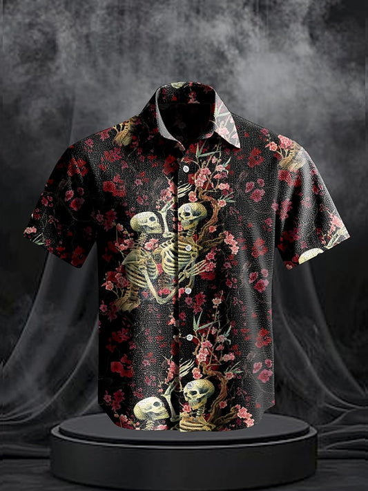 Men's Vintage Skull Print Shirt