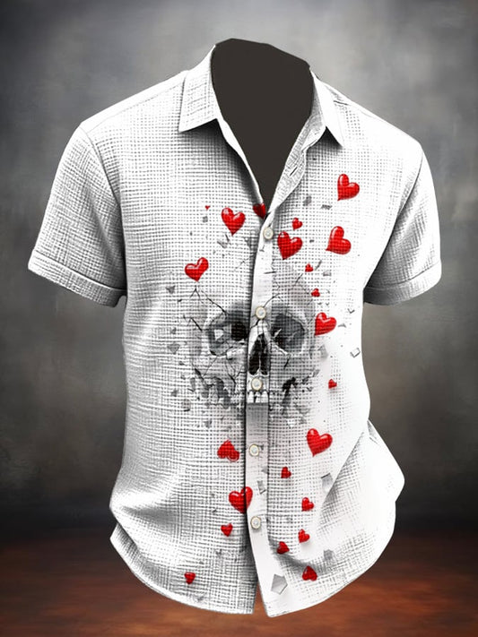 Men's Vintage Skull Print Shirt