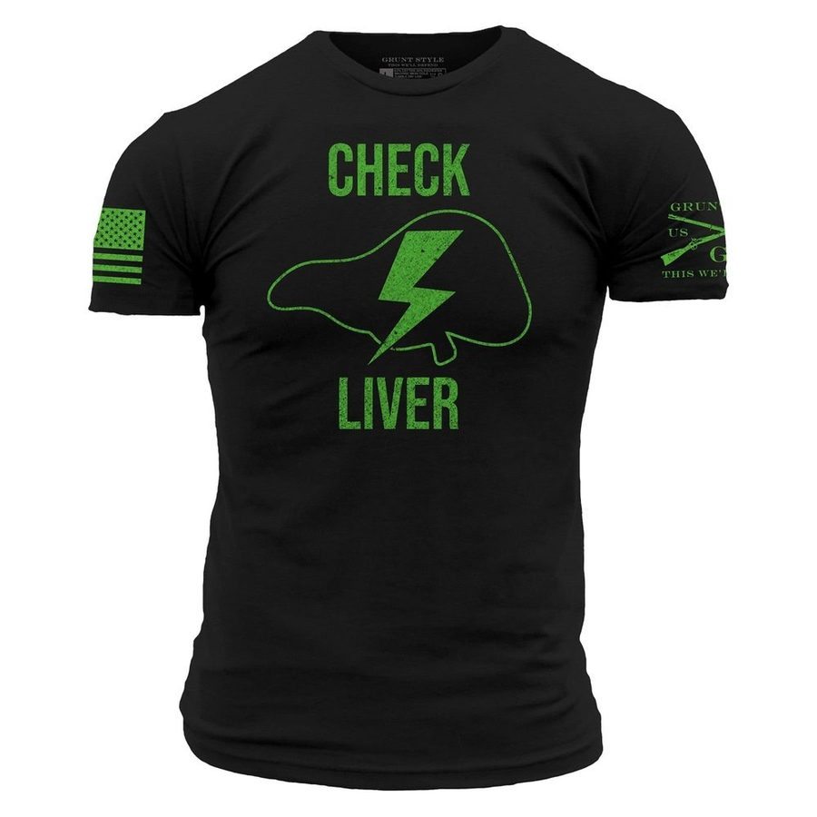Check Liver T-Shirt - Black