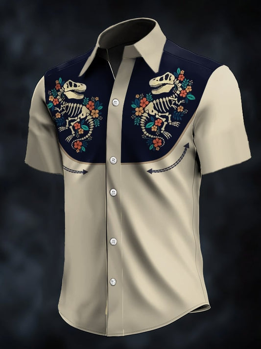⚡⚡Buy 2 Get 10% Off⚡⚡Men's Retro Western Contrast Print Short Sleeve Casual Shirt