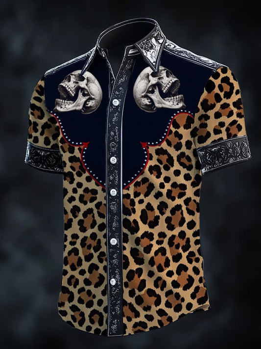 ⚡⚡Buy 2 Get 10% Off⚡⚡Men's Retro Western Print Short Sleeve Shirt
