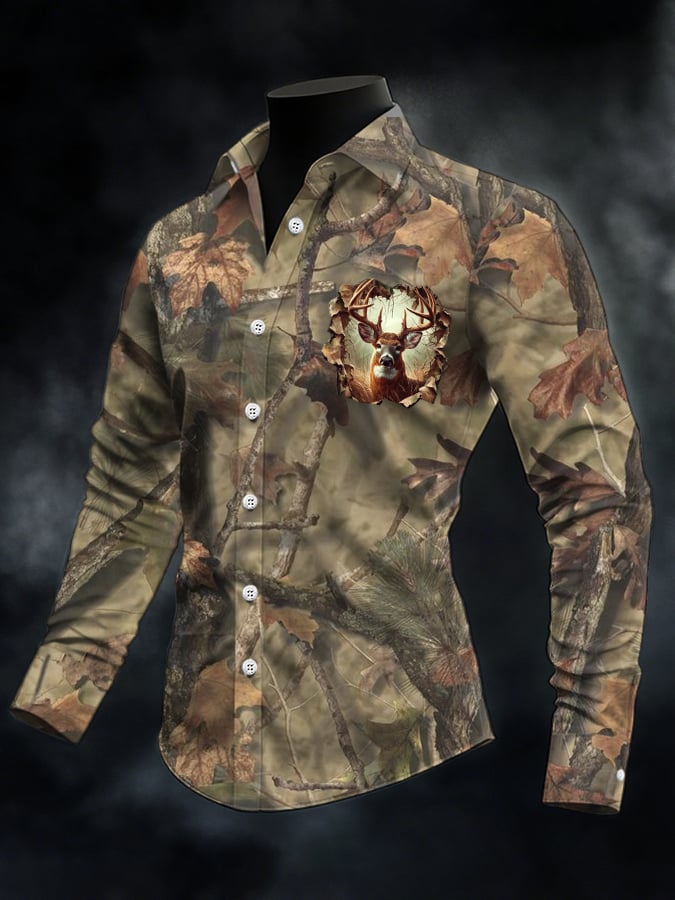 Men's Casual Western Style Contrast Color Shirt