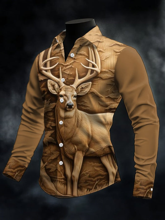 Men's Casual Western Style Contrast Color Shirt
