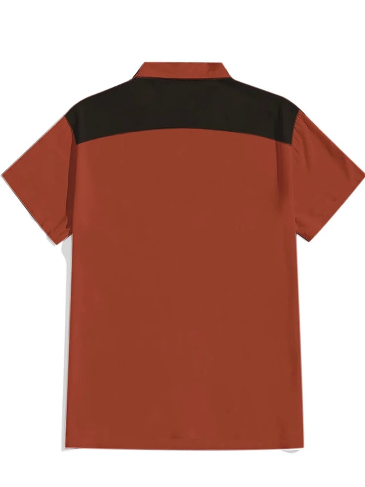 Men's Cotton and Linen Western Short Sleeve Shirt