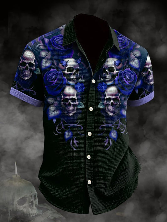 Men's Vintage Skull Print Shirt