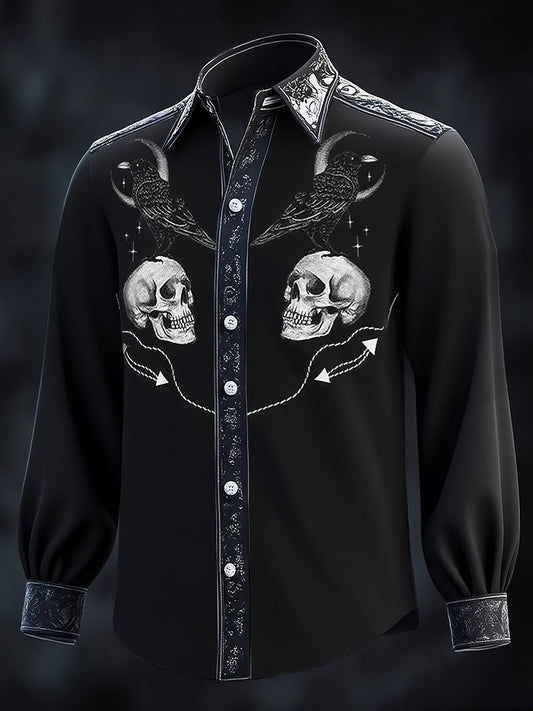 ⚡⚡Buy 2 Get 10% Off⚡⚡Men's Vintage Western Print Long Sleeve Shirt