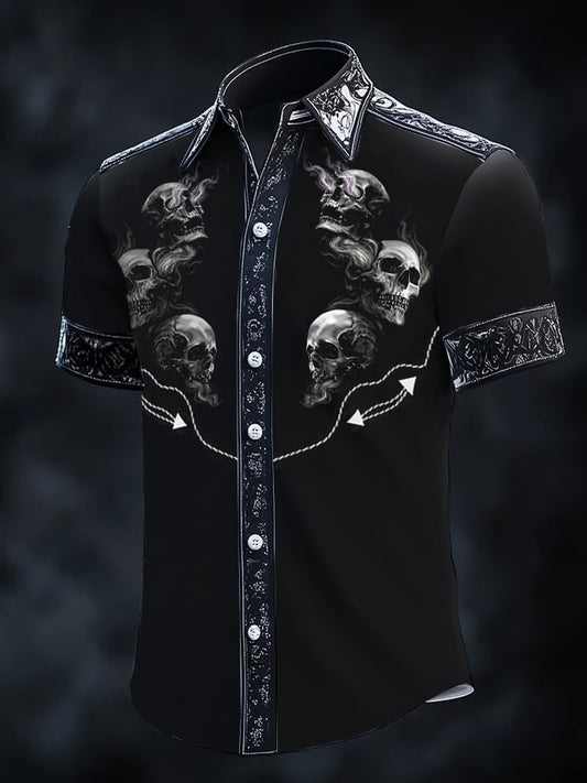 ⚡⚡Buy 2 Get 10% Off⚡⚡Men's Retro Western Print Short Sleeve Shirt