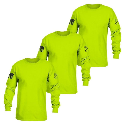 Basic Long Sleeve Safety Green 3-Pack