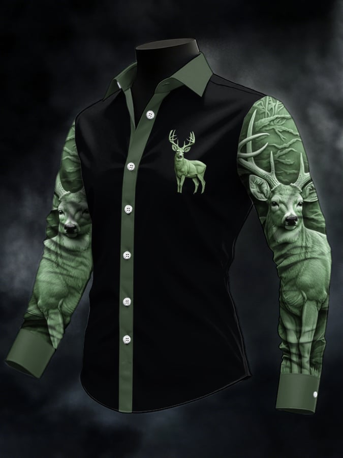Men's Casual Western Style Contrast Color Shirt