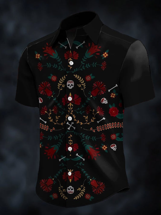 ⚡⚡Buy 2 Get 10% Off⚡⚡Men's Retro Western Contrast Print Short Sleeve Casual Shirt