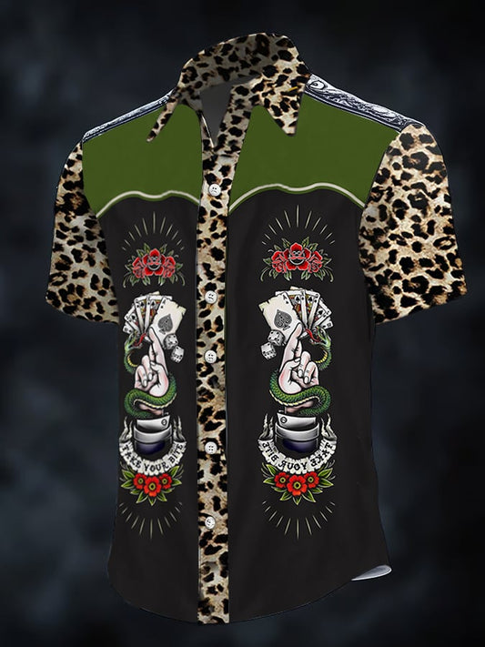 ⚡⚡Buy 2 Get 10% Off⚡⚡Men's Retro Western Print Short Sleeve Shirt