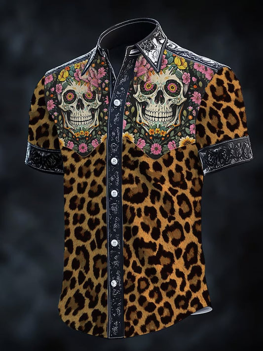 ⚡⚡Buy 2 Get 10% Off⚡⚡Men's Retro Western Print Short Sleeve Shirt