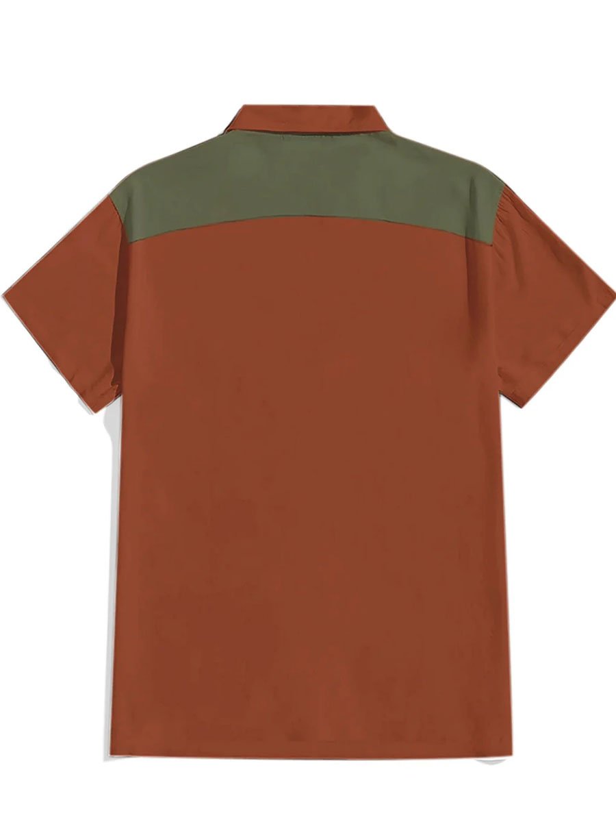 Men's Cotton and Linen Retro Casual Western Short Sleeve Shirt