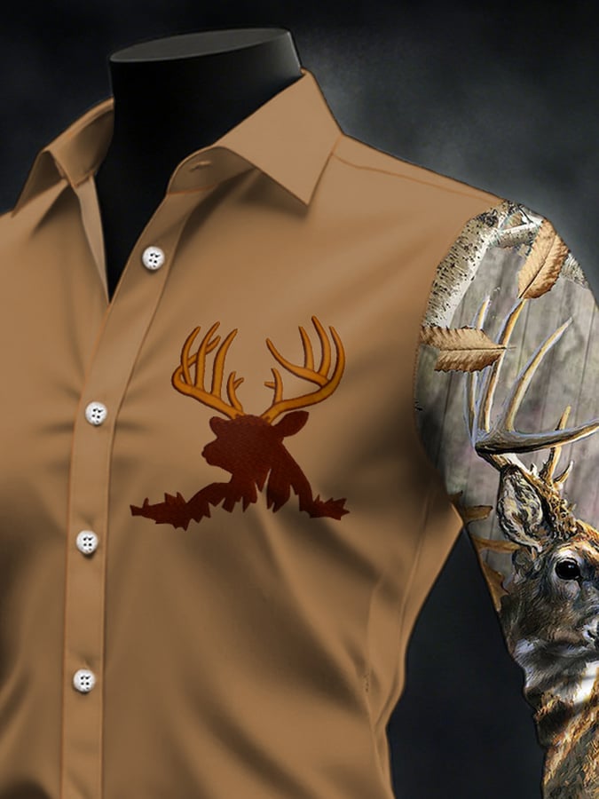 Men's Casual Western Style Contrast Color Shirt