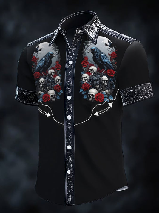 ⚡⚡Buy 2 Get 10% Off⚡⚡Men's Retro Western Print Short Sleeve Shirt
