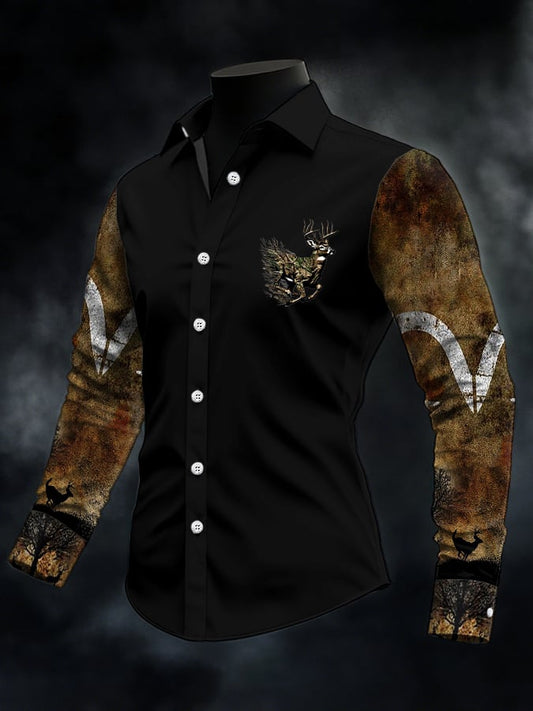 Men's Casual Western Style Contrast Color Shirt
