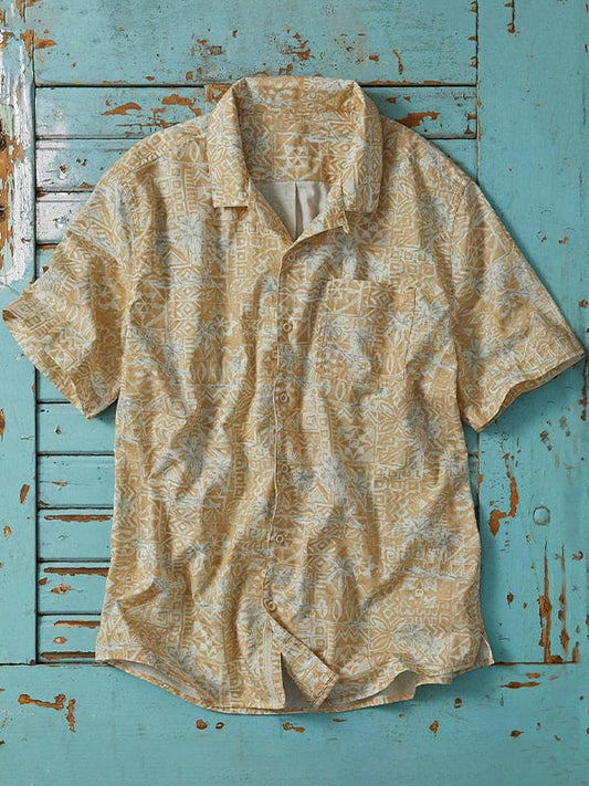 Men's Western Vintage Plaid Short Sleeve Shirt