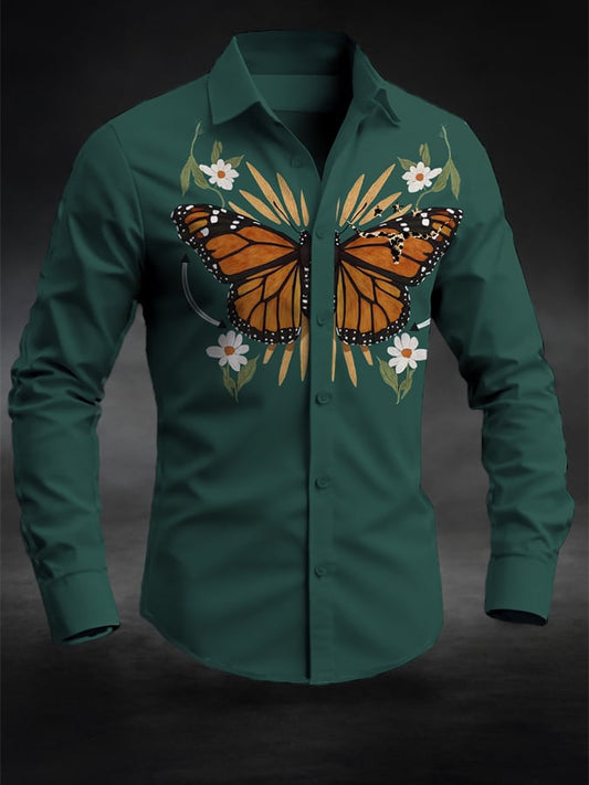 ⚡⚡Buy 2 Get 10% Off⚡⚡Men's Retro Western Contrast Print Long Sleeve Casual Shirt