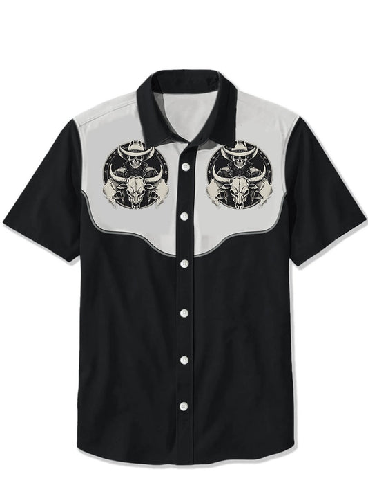 Men's Western Casual  Lapel Short Sleeve Shirt