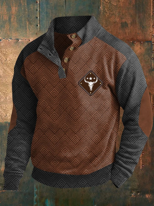 Men's Western-style printed sweatshirt