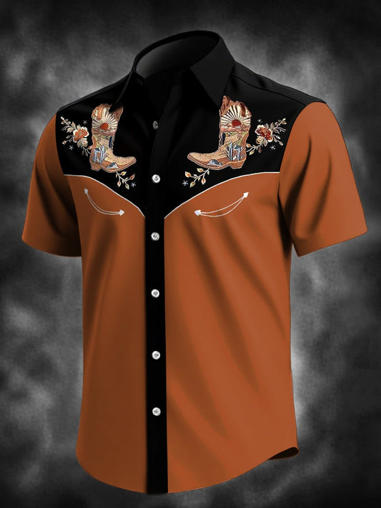 ⚡⚡Buy 2 Get 10% Off⚡⚡Men's Western Casual Denim Short Sleeve Shirt