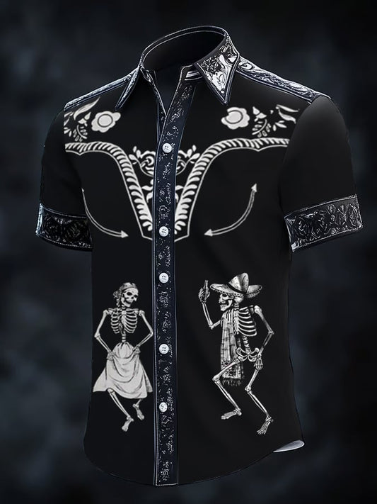 ⚡⚡Buy 2 Get 10% Off⚡⚡Men's Retro Western Print Short Sleeve Shirt