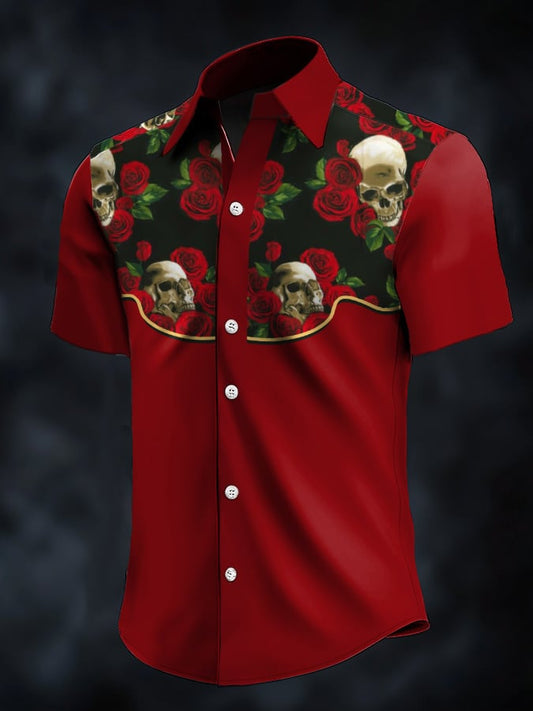 ⚡⚡Buy 2 Get 10% Off⚡⚡Men's Retro Western Contrast Print Short Sleeve Casual Shirt