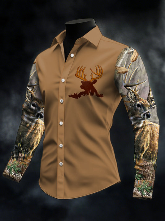 Men's Casual Western Style Contrast Color Shirt