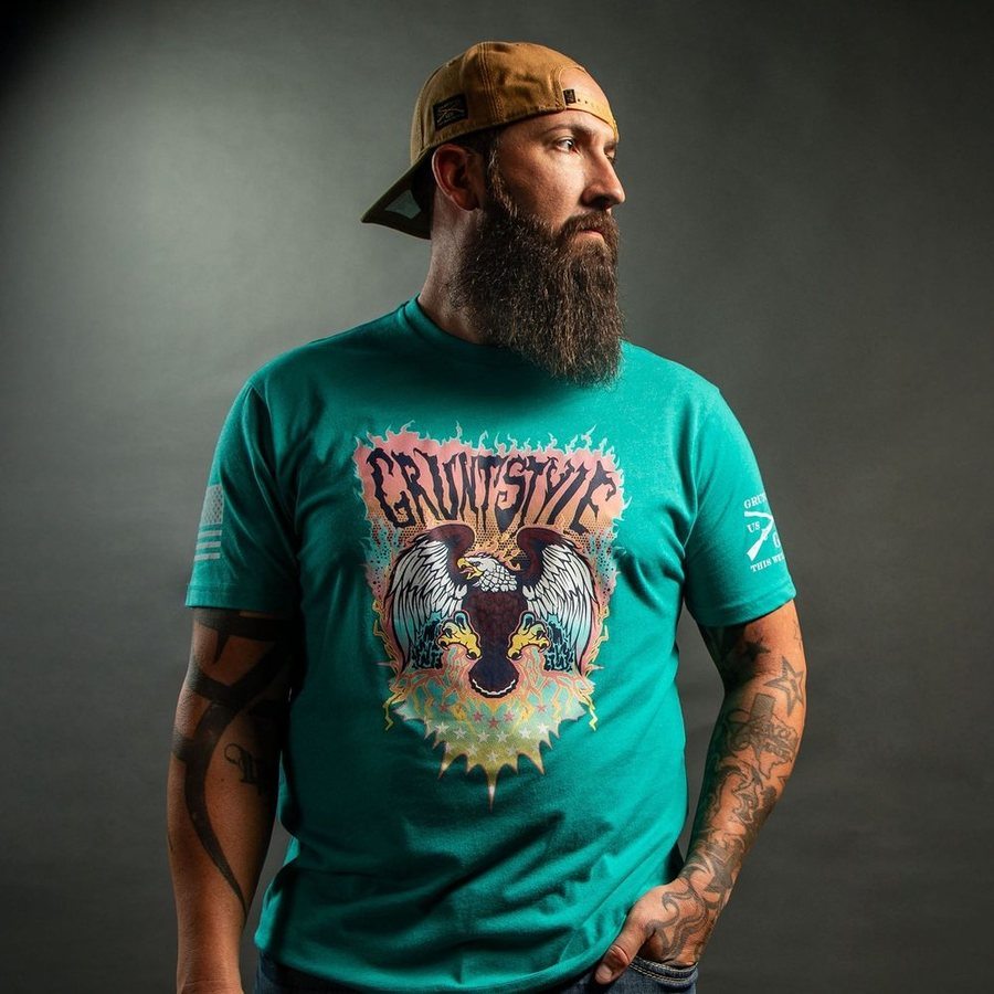 Electric Eagle T-Shirt - Heather Aqua