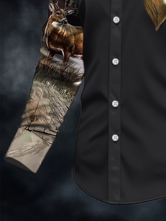 Men's Casual Western Style Contrast Color Shirt