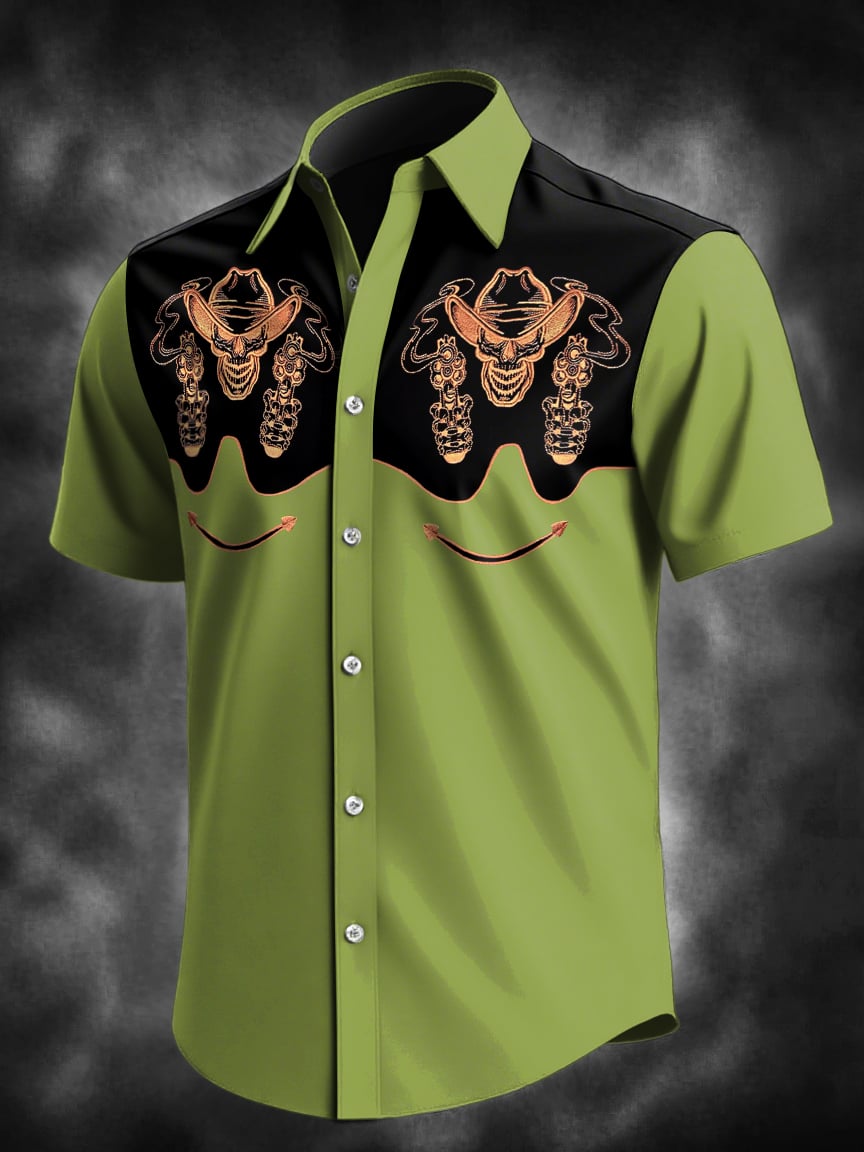 ⚡⚡Buy 2 Get 10% Off⚡⚡Men's Western Casual Denim Short Sleeve Shirt