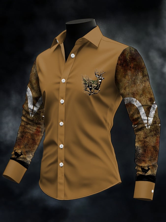 Men's Casual Western Style Contrast Color Shirt