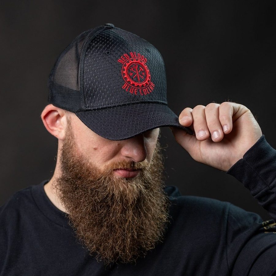 Red Blood Blue Collar® Stretch Fit Hat - Black