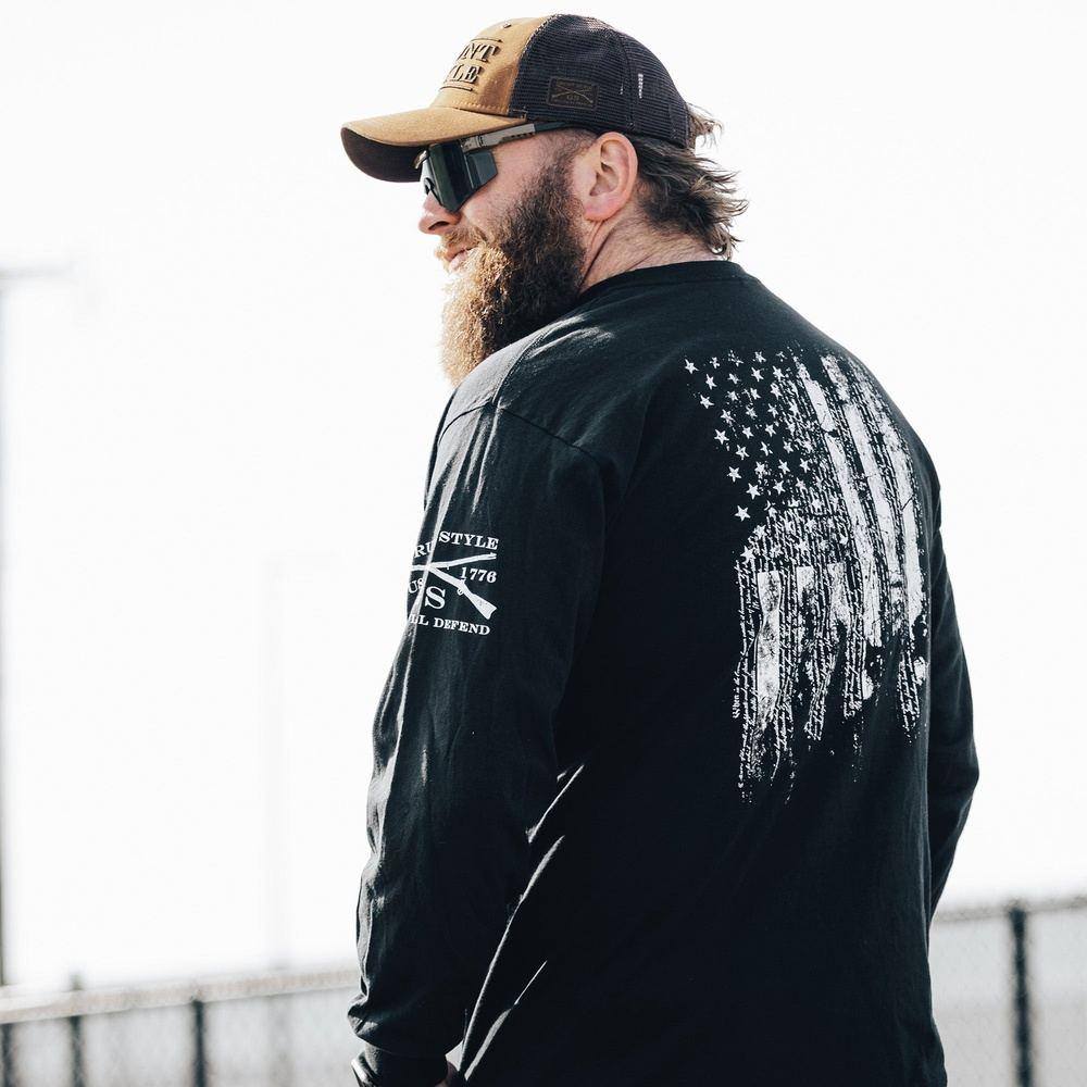1776 Flag Long Sleeve - Black