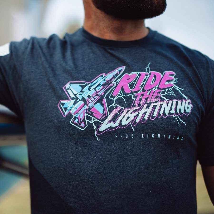 USAF - Ride The Lightning T-Shirt - Midnight Navy