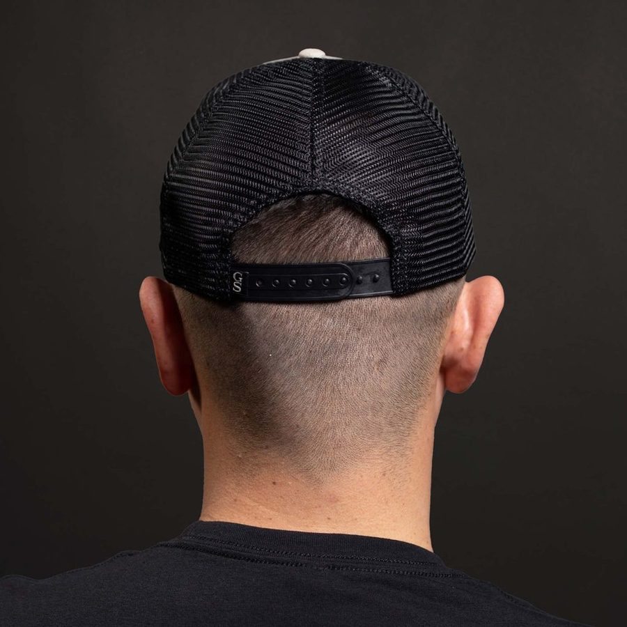 Embroidered American Flag Mesh Hat - Sand Wash