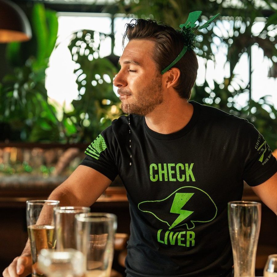 Check Liver T-Shirt - Black