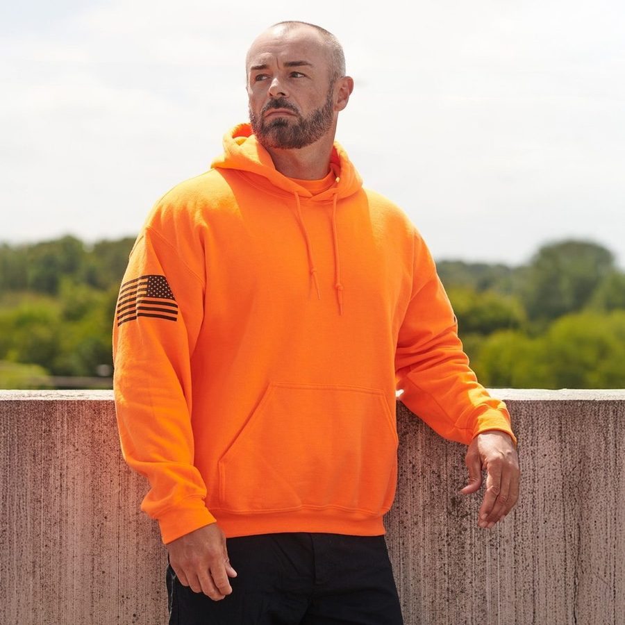 Basic Hoodie Safety Orange 2 Pack