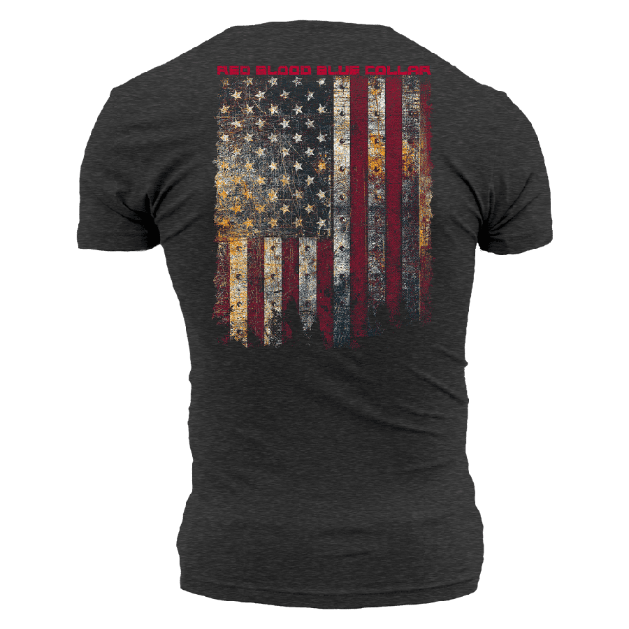 Red Blood Blue Collar® T-Shirt - Charcoal
