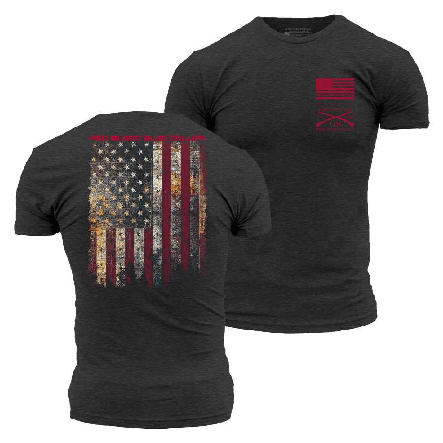 Red Blood Blue Collar® T-Shirt - Charcoal
