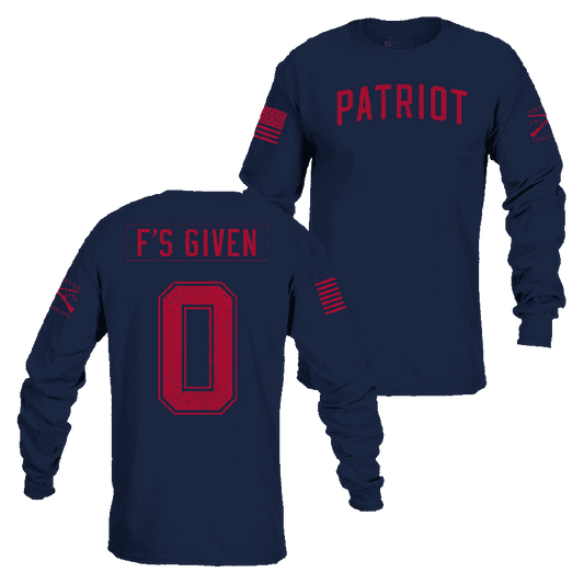 Zero F's Given Long Sleeve - Midnight Navy
