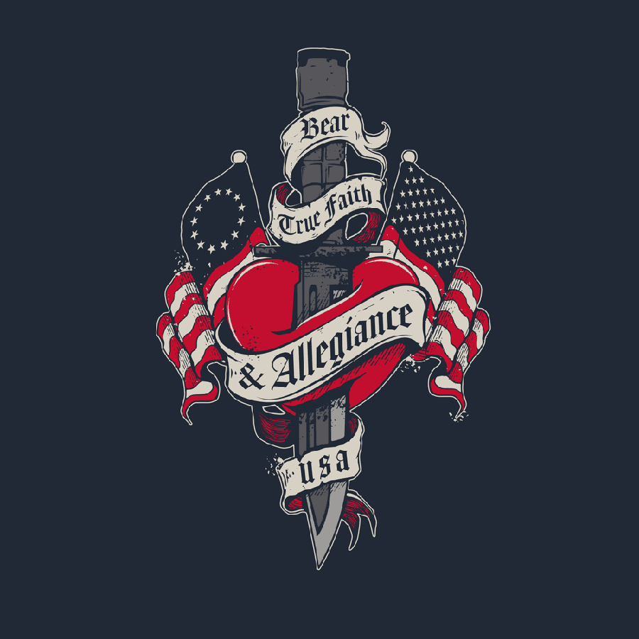 Bear True Faith & Allegiance T-Shirt - Midnight Navy