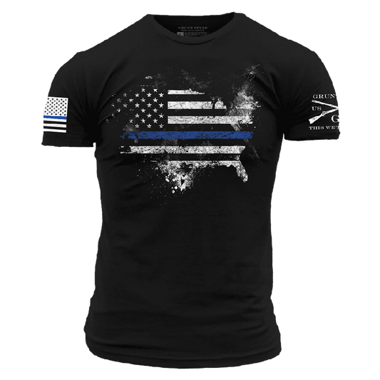 Blue Line American Acid T-Shirt - Black