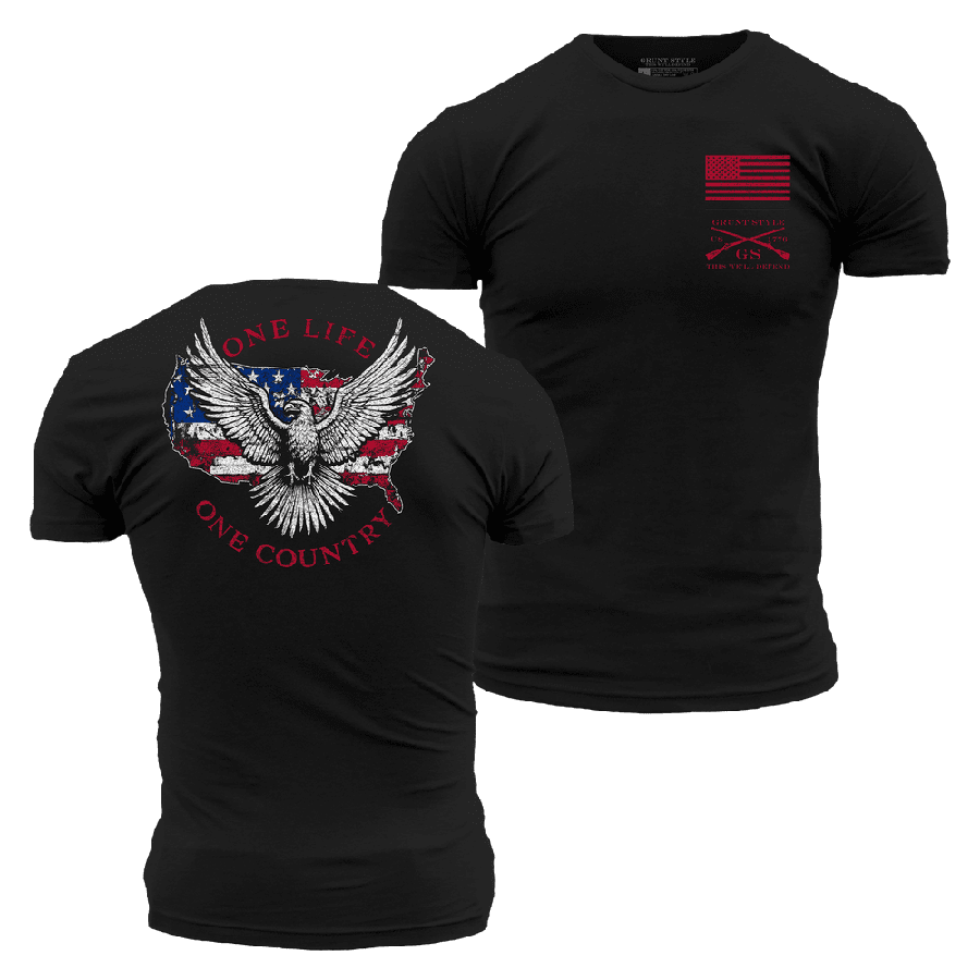 One Life One Country T-Shirt - Black