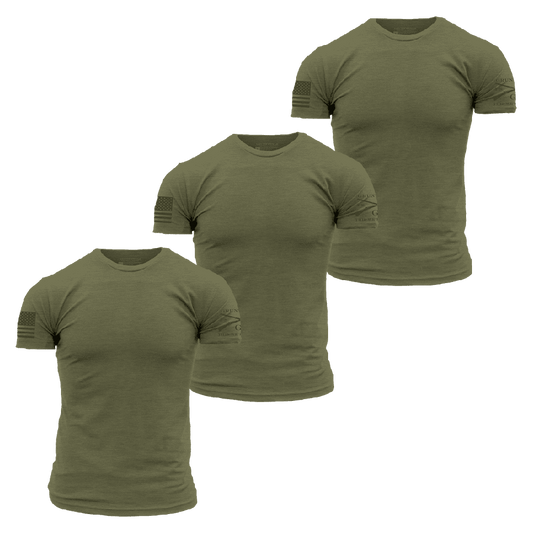 Basic T-Shirts - Military Green - 3 Pack
