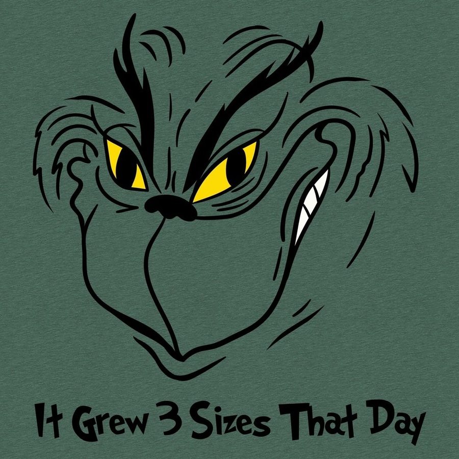 Grinch Grows T-Shirt - Heather Forest Green