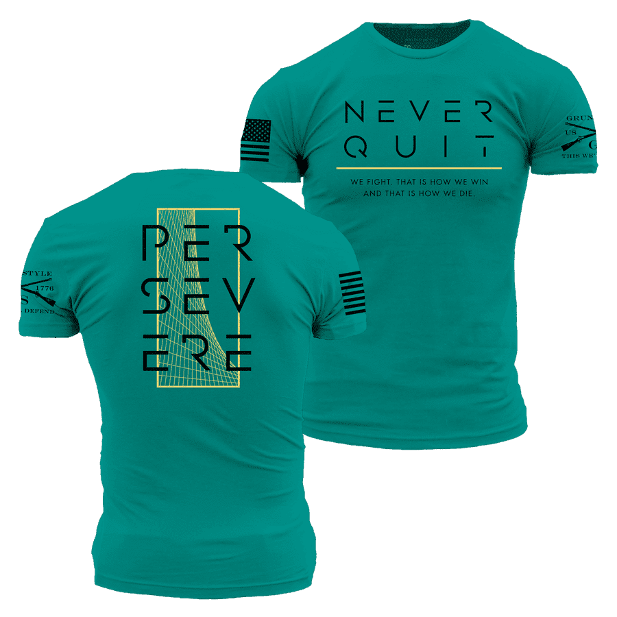 Never Quit T-Shirt - Heather Aqua